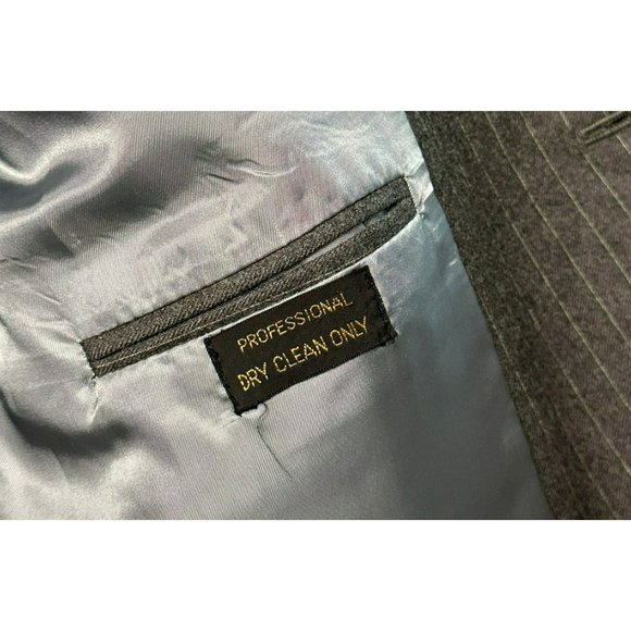 VTG The Hub Men's Blazer 2 Button Gray 100% Wool Sport Coat SZ Unknown - Picture 7 of 9